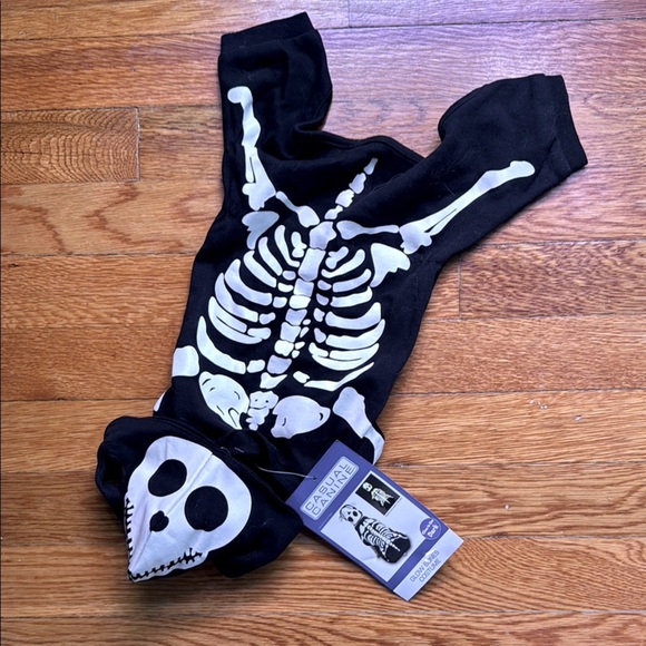 Casual Canine Glow Bones Costume - Black and White - Picture 1 of 5